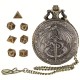 Set De 7 Mini Dés En Métal Couleur Bronze & Boitier Type Gousset Style Dragon&sword
