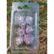 Kit De 7 Dés Métalliques Type Hellguard Teinte Argenté Reflets Violets