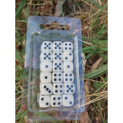 Kit De 36 D6 Blanc Ivoire . Print Noir En Blister