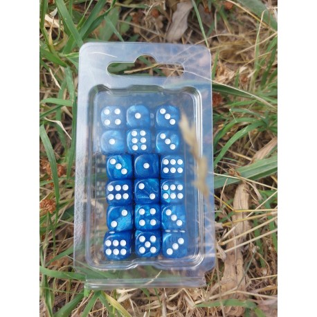 Kit De 36 Des 6 - Perle Bleu En Blister