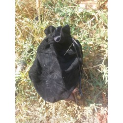 Bourse Velour Noir 16 Cm 20 Cm Pouch Avec Doublure