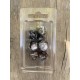 set de 7 dés marbrés blancs et noirs encre dorée