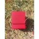 Boîte De Rangement Rouge Pour Cartes . .feutrine Intérieure Grise .