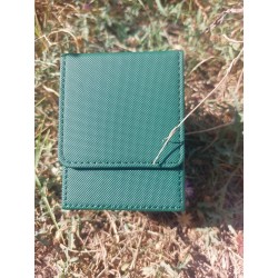 Boîte De Rangement Verte Pour Cartes . .feutrine Intérieure Grise .
