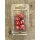 set de 7 dés pearl roses écriture gothique encre blanche