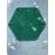 Piste De Dés Hexagonale Verte Ext Noir 17.5cm De Large 24 Cm Diagonale