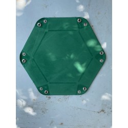 Piste De Dés Hexagonale Verte Ext Noir 17.5cm De Large 24 Cm Diagonale