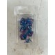 Blister Kit De 7 Des En Resine Avec Papillon Argenté Translucide Bleu Violet .printargenté