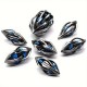 Kit De 7 Dés Métalliques Creux Graine Couleur Argent Print Bleu