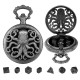 Set De 7 Mini Dés En Métal Couleur Argent & Boitier Type Gousset Style Pieuvre