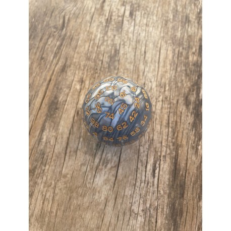 D100-perle Gris Print Doré