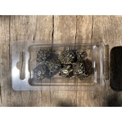 Kit De 7 Dés Métalliques Type Hellguard Teinte Bronze