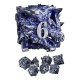 Kit De 7 Dés Métalliques Type Hellguard Teinte Argenté Reflets Bleus