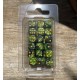 Kit De 36 D6 vert prairie noir . Print jaune En Blister