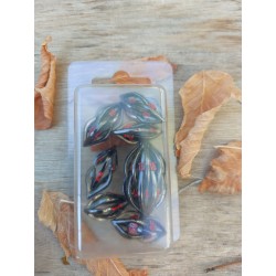 Kit De 7 Dés Métalliques Creux Graine Couleur Métal Sombre Print Rouge