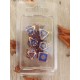Kit De 7 Dés Métalliques . Motif Soleil . Teinte Cuivre . Bleu Scintillant