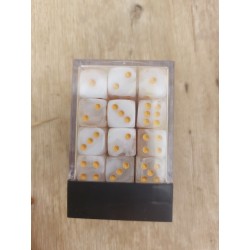 Kit De 36 D6 Nacre Blanc Et Transparent - 12 Mm - Print Doré