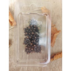Kit De 7 Dés Métalliques Motif Cristaux . Teinte Métal Cuivre Sombre