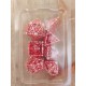Kit De 7 Dés Métalliques Creux . Face Death Dans Chaînes Fond Argenté Et Rouge