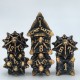 Kit De 7 Dés Métalliques Motif Rocket . Teinte Métal Bronze Doré Antique