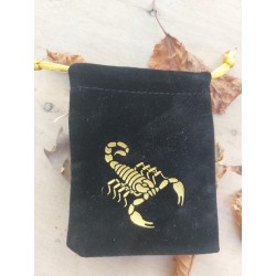 Petite Bourse Velour Noir Scorpion 9x7 Cm