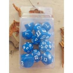 Set De 13 Dés Bleus écriture Blanche