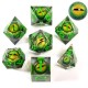 Blister Kit De 7 Des Résines. Oeil Vert Mouvant .vert Noirtranslucide . Print Vert