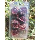 Kit De 7 Dés Métalliques . Couleur Argenté Sombre Type Dragon Enchaîné Fond Rouge Sang