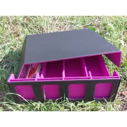 Boîte De Rangement Pour Cartes à Collectionner Avec Fenêtre De Visualisation.capacité 2400+ . Noir Fond Violet