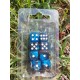 Blister Kit De 8 Des 6 Faces Nacré Bleu Noir .print Blanc De 16mm