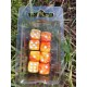 Blister Kit De 8 Des 6 Faces Nacré Orange Jaune .print Blanc De 16mm