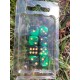 Blister Kit De 8 Des 6 Faces Nacré Vert émeraude Noir .print Doré De 16mm
