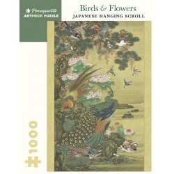 1000P Birds & Flowers- Japanese Hanging Scroll