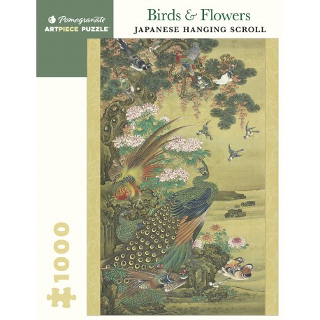 1000P Birds & Flowers- Japanese Hanging Scroll