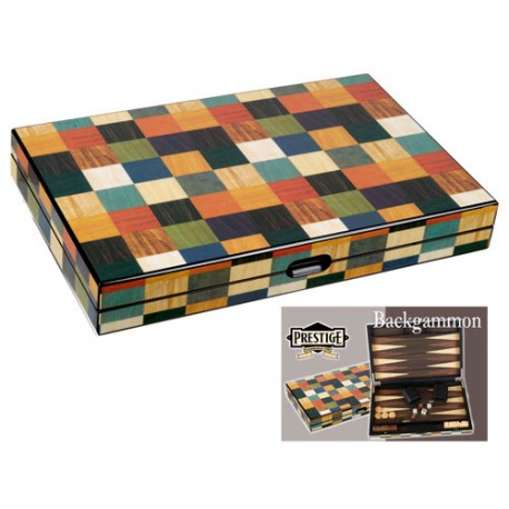 Backgammon marqueté Arlequin 38cm