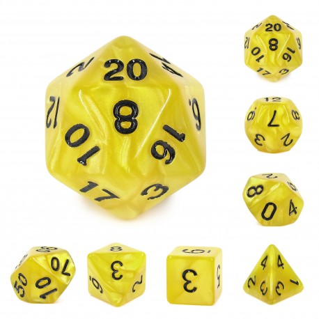 Yellow (Black font)pearl dice