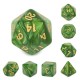 Grass green (Golden font) pearl dice set