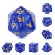 Blue (Golden font) pearl dice set