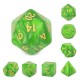 set de 7 dés pearl vert prairie encre dorée