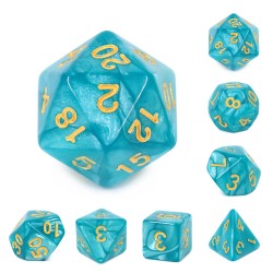 Lake Blue (Golden font) pearl dice