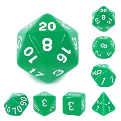 Green opaque dice