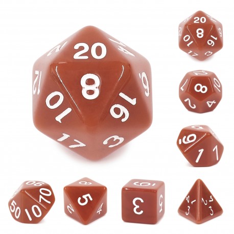 Brown opaque dice