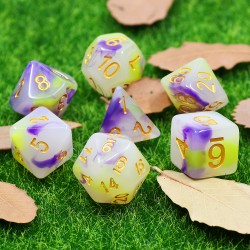 (Purple+Yellow) Jade dice set