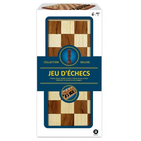 Jeu d'échecs en bois pliable - Deluxe