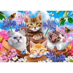 Puzzle 500 pièces Kittens with Flowers