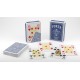 Jeu de 54 cartes poker 100% PVC 4 index Jumbo "Lotus" dos bleu