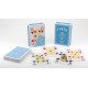 Jeu de 54 cartes poker 100% PVC 4 index Jumbo "Lotus" dos bleu