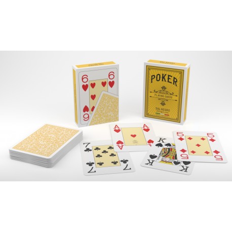 Jeu de 54 cartes poker 100% PVC 4 index Jumbo "Lotus" dos bleu