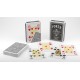 Jeu de 54 cartes poker 100% PVC 4 index Jumbo "Lotus" dos bleu