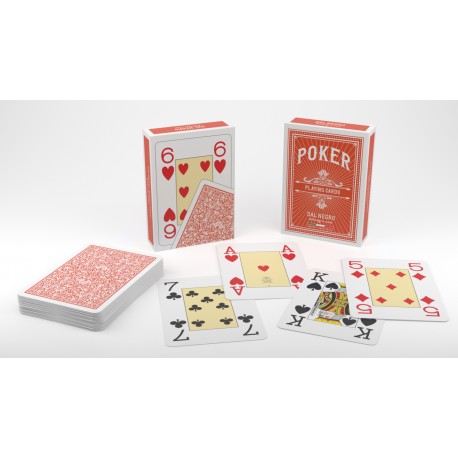 Jeu de 54 cartes poker 100% PVC 4 index Jumbo "Lotus" dos bleu
